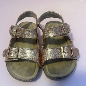 Cat & Jack Gold Glitter Sandals, Toddler Girl 6M